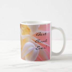 Best Aunt Ever! Coffee Cup Mug Pink Dahlia Flowers