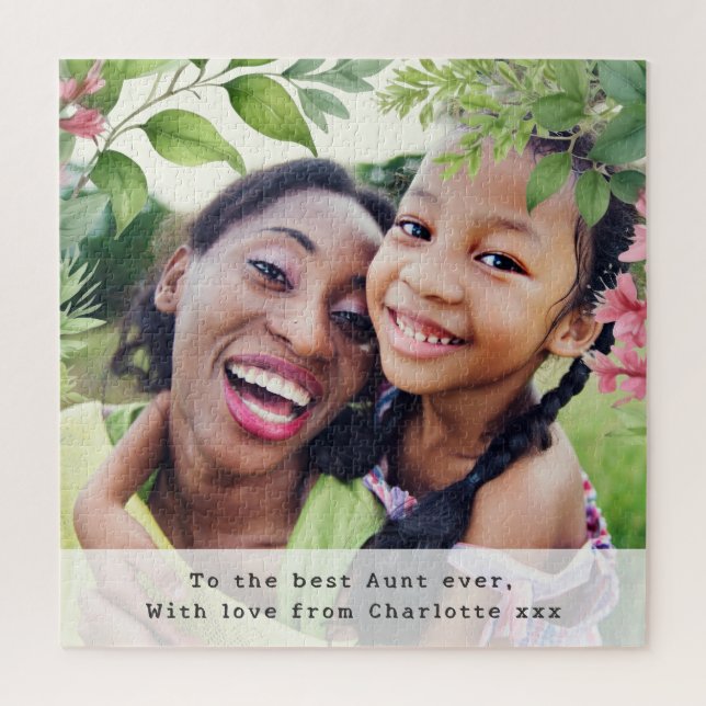 Best Aunt Ever Custom Photo Keepsake Personalised Jigsaw Puzzle (Vertical)