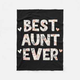 Best Aunt Ever Floral Family Love Hearts Fleece Blanket