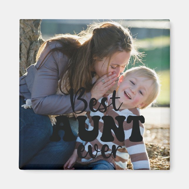 Best Aunt Ever Personalised Photo Magnet (Front)
