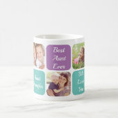 Best Aunt Ever Personalised Photos Purple Teal Coffee Mug (Center)