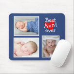 Best Aunt Ever Photo Collage  Mouse Pad<br><div class="desc">Add your own favourite photos to this cute and modern mouse pad.
You can customise the background colour and text by clicking the “customise button”.  
If you have any special request or need any help,  please let me know.</div>