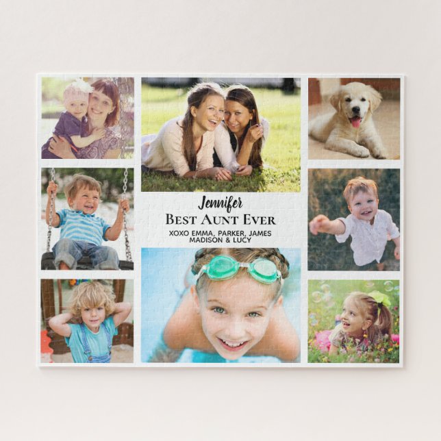 Best Aunt Ever Photo Collage Personalised Jigsaw Puzzle (Horizontal)