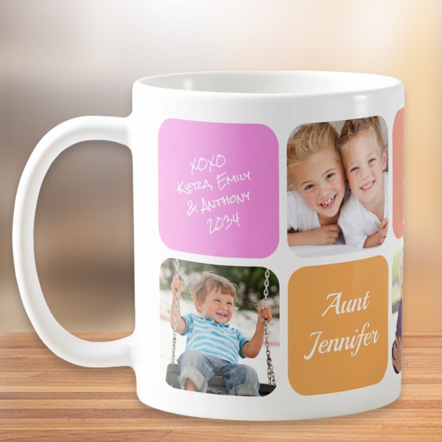 Best Aunt Ever Photos Pink Orange Coffee Mug (Creator Uploaded)