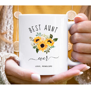 Best Aunt Ever Pretty Rustic Sunflowers Coffee Mug