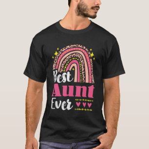 Best Aunt Ever Rainbow Leopard Mothers Day Mum Gra T-Shirt