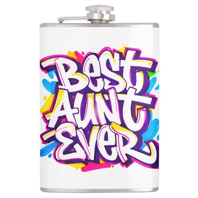 Best Aunt Ever (Style 2) Hip Flask (Front)
