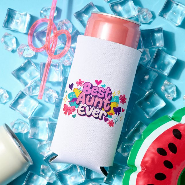 Best Aunt Ever (Style 5) Seltzer Can Cooler (In Situ Summer)