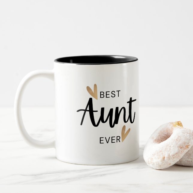 Best Aunt Ever Two-Tone Coffee Mug (With Donut)