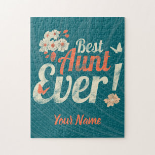 Best Aunt Ever Vintage Auntie Birthday Godmother Jigsaw Puzzle