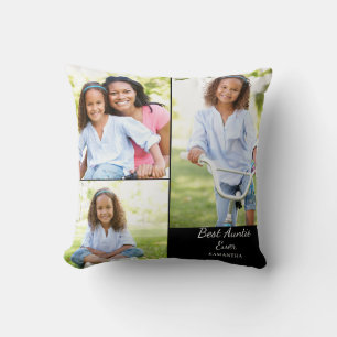 Best Auntie 3 Photo Collage Name  Cushion