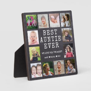 Best Auntie Ever 12 Photo Collage Chalkboard  Plaque