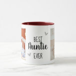 Best Auntie Ever 2 Photo Collage White Mug<br><div class="desc">Two larger photo collage best auntie ever design template. Easy to change out the photos! Just pick your favorite images and use the customize options.</div>