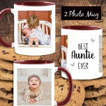 Best Auntie Ever 2 Photo Collage White Mug<br><div class="desc">Two larger photo collage best auntie ever design template. Easy to change out the photos! Just pick your favourite images and use the customise options.</div>