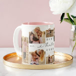 Best Auntie Ever Auntie Girly Script Photo Collage Two-Tone Coffee Mug<br><div class="desc">Give your auntie a gift she'll treasure forever with our best auntie ever, auntie script photo collage mug. This memorable mug features an 8-photo collage layout, allowing you to showcase your favourite memories together. The stylish "Auntie" script is beautifully placed in the centre, making this mug a heartfelt tribute to...</div>