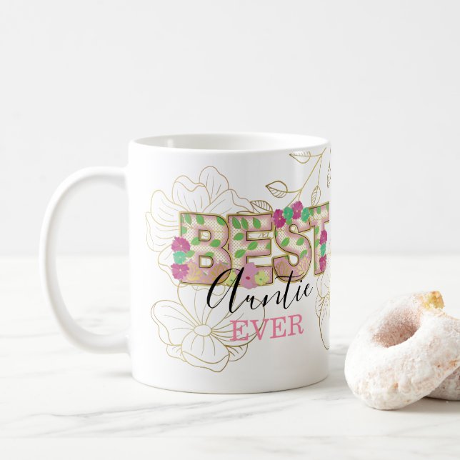 Best Auntie Ever Custom Photo Mug (With Donut)