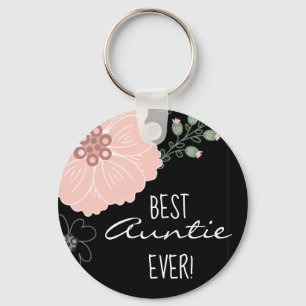 Best Auntie Ever Floral Key Ring