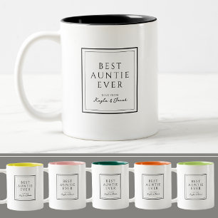 Best Auntie Ever Minimalist Black and White Two-Tone Coffee Mug