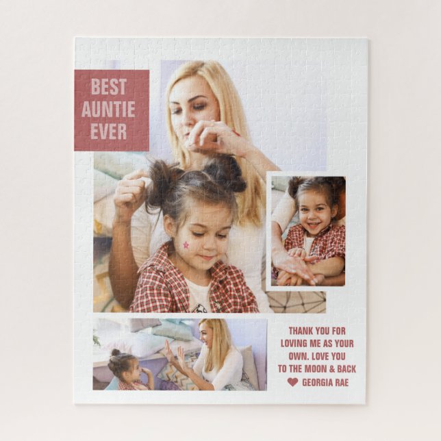 Best Auntie Ever | Modern Photo Collage Puzzle (Vertical)