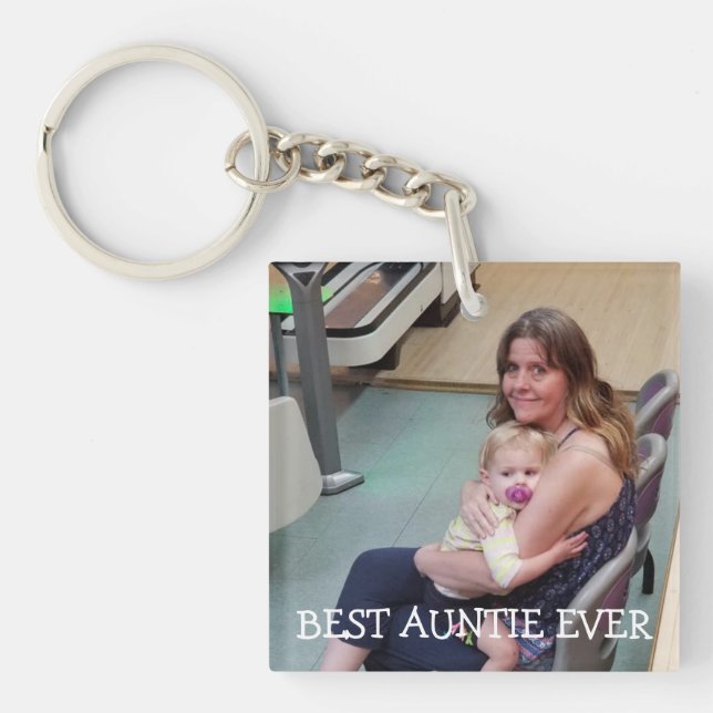 Best Auntie Ever Personalised Photo Key Chain (Front)