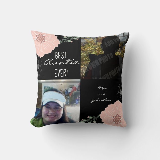 Best Auntie Ever Photo Cushion (Front)