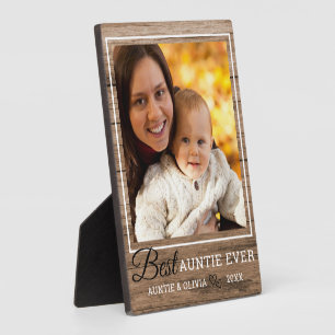 Best Auntie Ever Rustic Wood Photo 5" X 7" Plaque