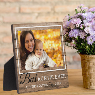 Best Auntie Ever Rustic Wood  Picture Frame