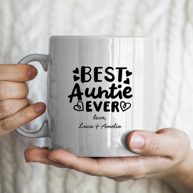 "Best Auntie ever" with personalised kids names Coffee Mug (Creator Uploaded)