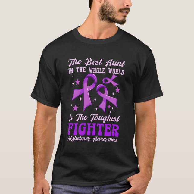 Best Auntie In The World The Toughest Fighter Alzh T-Shirt (Front)
