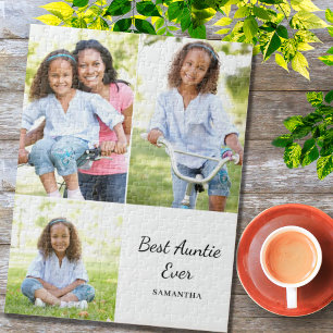 Best Auntie Photo Collage Name Jigsaw Puzzle