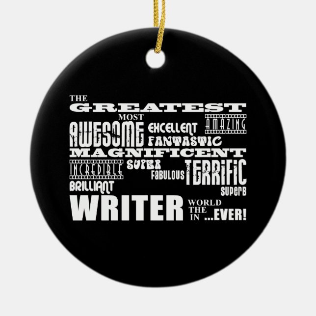 Best Authors and Writers : Greatest Writer Ceramic Tree Decoration (Front)