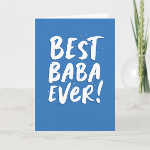 Best Baba Ever fun modern blue Father's Day Card