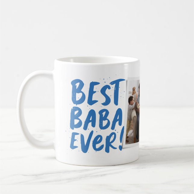 Best Baba Ever modern photowblue Father's Day Coffee Mug (Left)