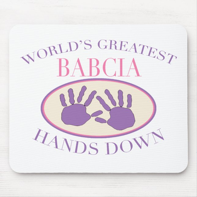 Best Babcia Hands Down T-shirt Mouse Pad (Front)