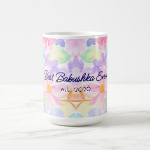 Best Babushka Mother's Day Watercolor Floral  Coffee Mug