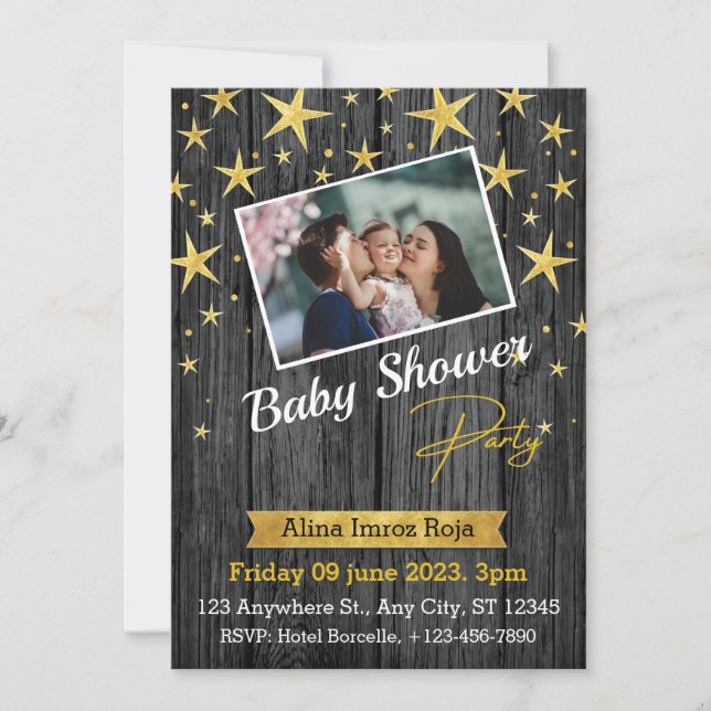 Best Baby Shower Flat Invitation Card, Size:5"x7" (Front)