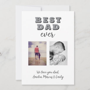 Best Bad Ever 2 Photo Collage Father`s Day Holiday Card