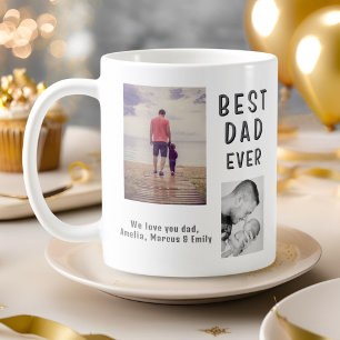 Best Bad Ever Father`s Day 2 Photo Collage Coffee Mug