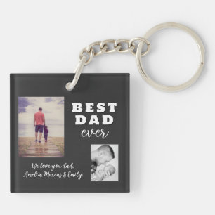 Best Bad Ever Father`s Day 2 Photo Collage Key Ring