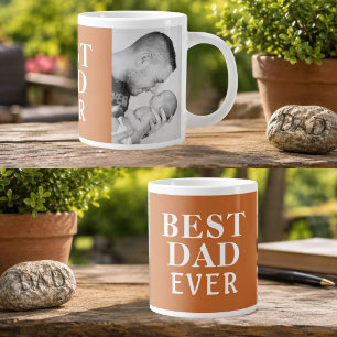 Best Bad Ever Father`s Day 2 Photo Collage Large Coffee Mug