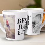 Best Bad Ever Father`s Day 2 Photo Collage Latte Mug<br><div class="desc">Best Bad Ever Father`s Day 2 Photo Collage Latte Mug. Personalise the mug with your photos - insert two photos into the templates. Modern black bold typography Best Dad Ever - you can change any part of the text if you want. Create your own personal Father`s day gift for a...</div>