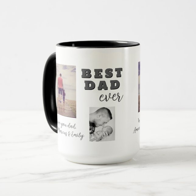 Best Bad Ever Father`s Day 2 Photo Collage Mug (Front Left)