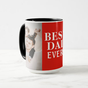 Best Bad Ever Father`s Day 2 Photo Collage Red Mug