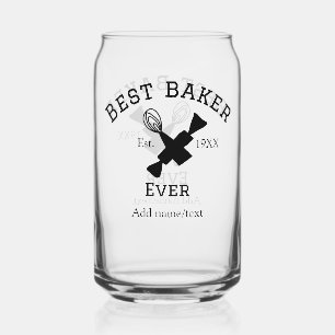 Best baker ever add name text baking est year cook can glass