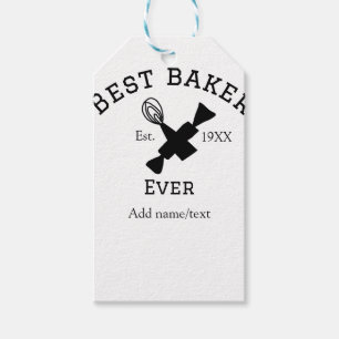 Best baker ever add name text baking est year cook gift tags