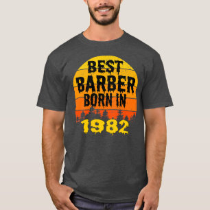 Best Barber Born In 1982 Birthday Vintage T-Shirt