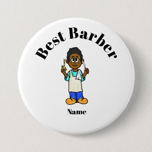 Best Barber Button - Black Barber