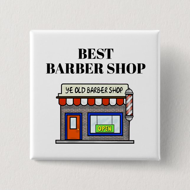 Best Barber Shop Button (Front)