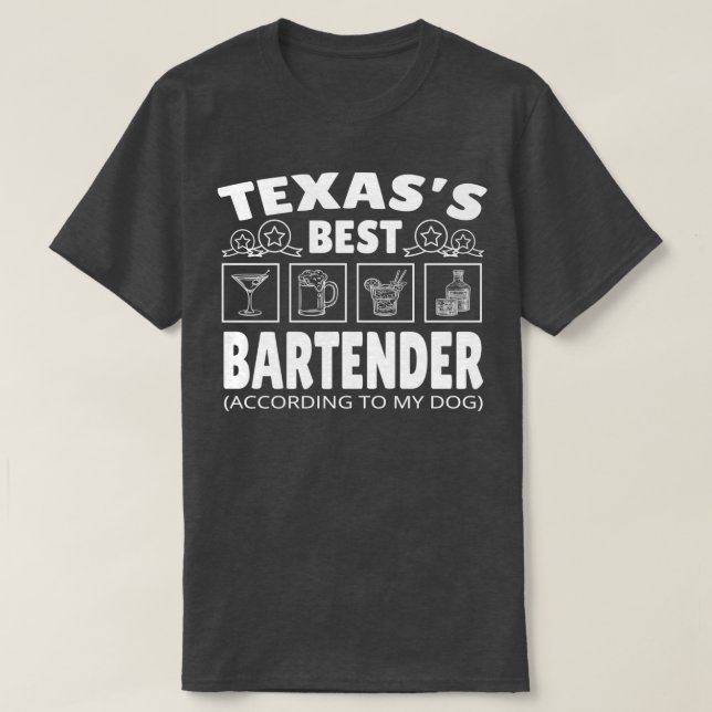 Best Bartender Texas T-Shirt (Design Front)