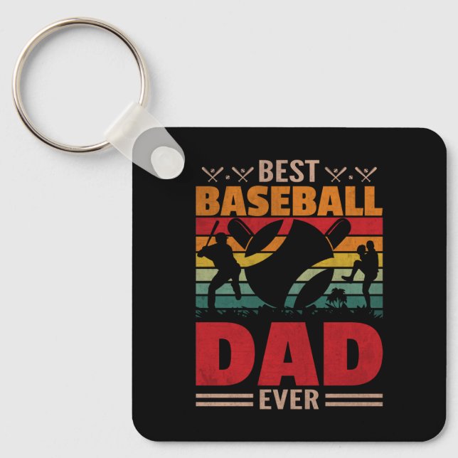 Best Baseball Dad Ever Key Ring (Front)